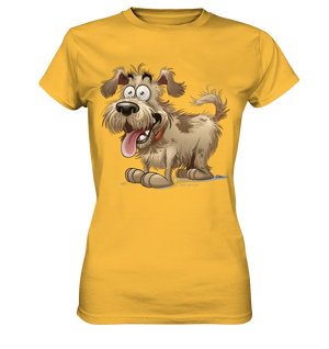 Shaggy Dog Surprise – Ausdrucksstarke & fröhliche Hundeillustration - Ladies Premium Shirt Bright Lights Arts