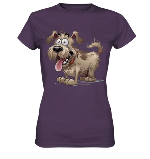 Shaggy Dog Surprise – Ausdrucksstarke & fröhliche Hundeillustration - Ladies Premium Shirt Bright Lights Arts