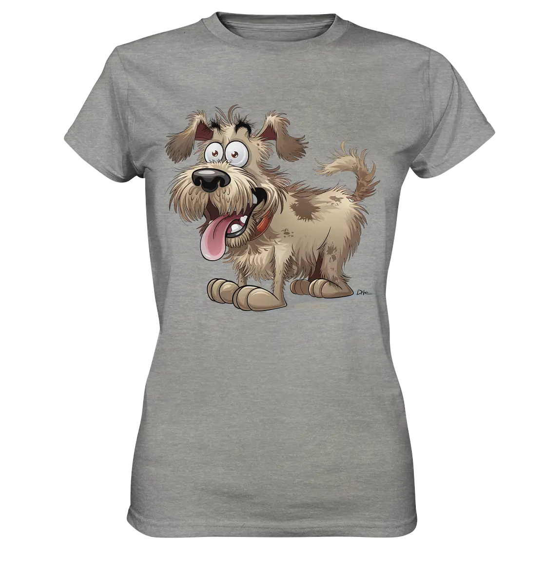 Shaggy Dog Surprise – Ausdrucksstarke & fröhliche Hundeillustration - Ladies Premium Shirt Bright Lights Arts