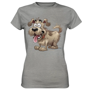 Shaggy Dog Surprise – Ausdrucksstarke & fröhliche Hundeillustration - Ladies Premium Shirt Bright Lights Arts
