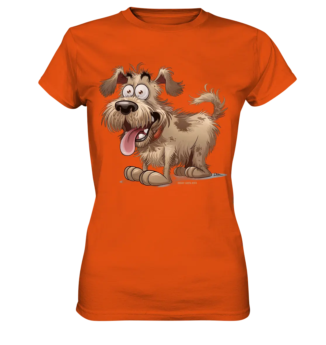 Shaggy Dog Surprise – Ausdrucksstarke & fröhliche Hundeillustration - Ladies Premium Shirt Bright Lights Arts