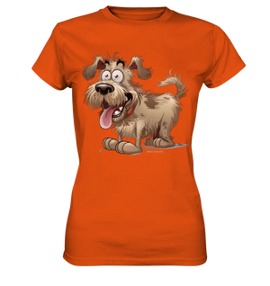 Shaggy Dog Surprise – Ausdrucksstarke & fröhliche Hundeillustration - Ladies Premium Shirt Bright Lights Arts