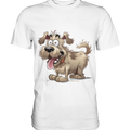 Shaggy Dog Surprise – Ausdrucksstarke & fröhliche Hundeillustration - Premium Shirt Bright Lights Arts