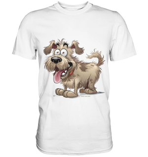 Shaggy Dog Surprise – Ausdrucksstarke & fröhliche Hundeillustration - Premium Shirt Bright Lights Arts