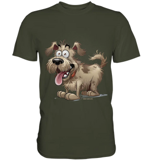 Shaggy Dog Surprise – Ausdrucksstarke & fröhliche Hundeillustration - Premium Shirt Bright Lights Arts