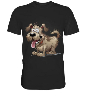 Shaggy Dog Surprise – Ausdrucksstarke & fröhliche Hundeillustration - Premium Shirt Bright Lights Arts