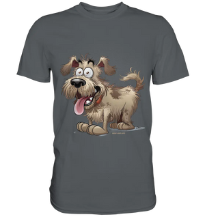 Shaggy Dog Surprise – Ausdrucksstarke & fröhliche Hundeillustration - Premium Shirt Bright Lights Arts