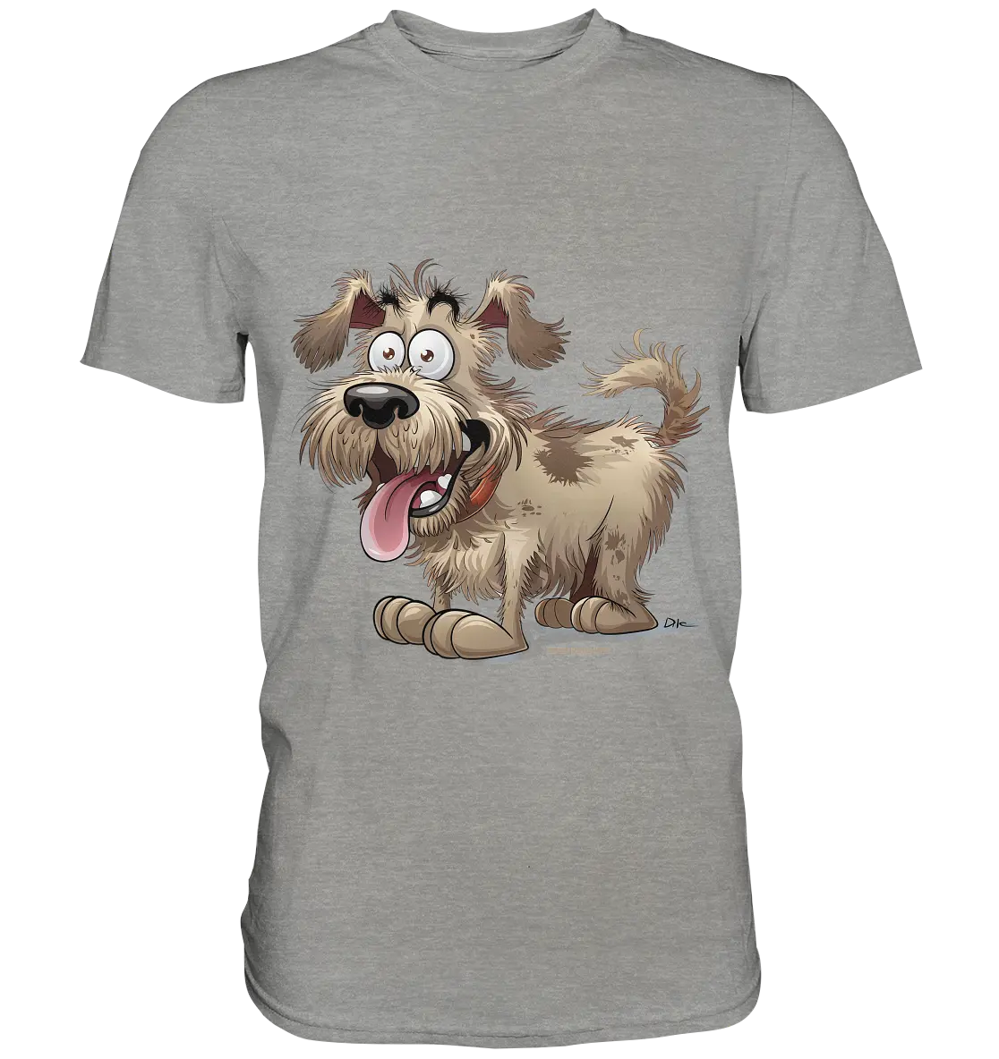 Shaggy Dog Surprise – Ausdrucksstarke & fröhliche Hundeillustration - Premium Shirt Bright Lights Arts