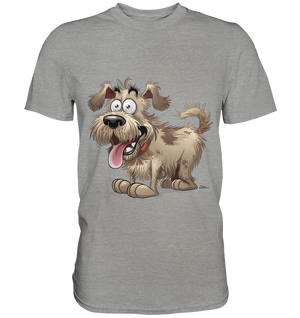 Shaggy Dog Surprise – Ausdrucksstarke & fröhliche Hundeillustration - Premium Shirt Bright Lights Arts