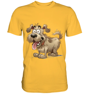 Shaggy Dog Surprise – Ausdrucksstarke & fröhliche Hundeillustration - Premium Shirt Bright Lights Arts