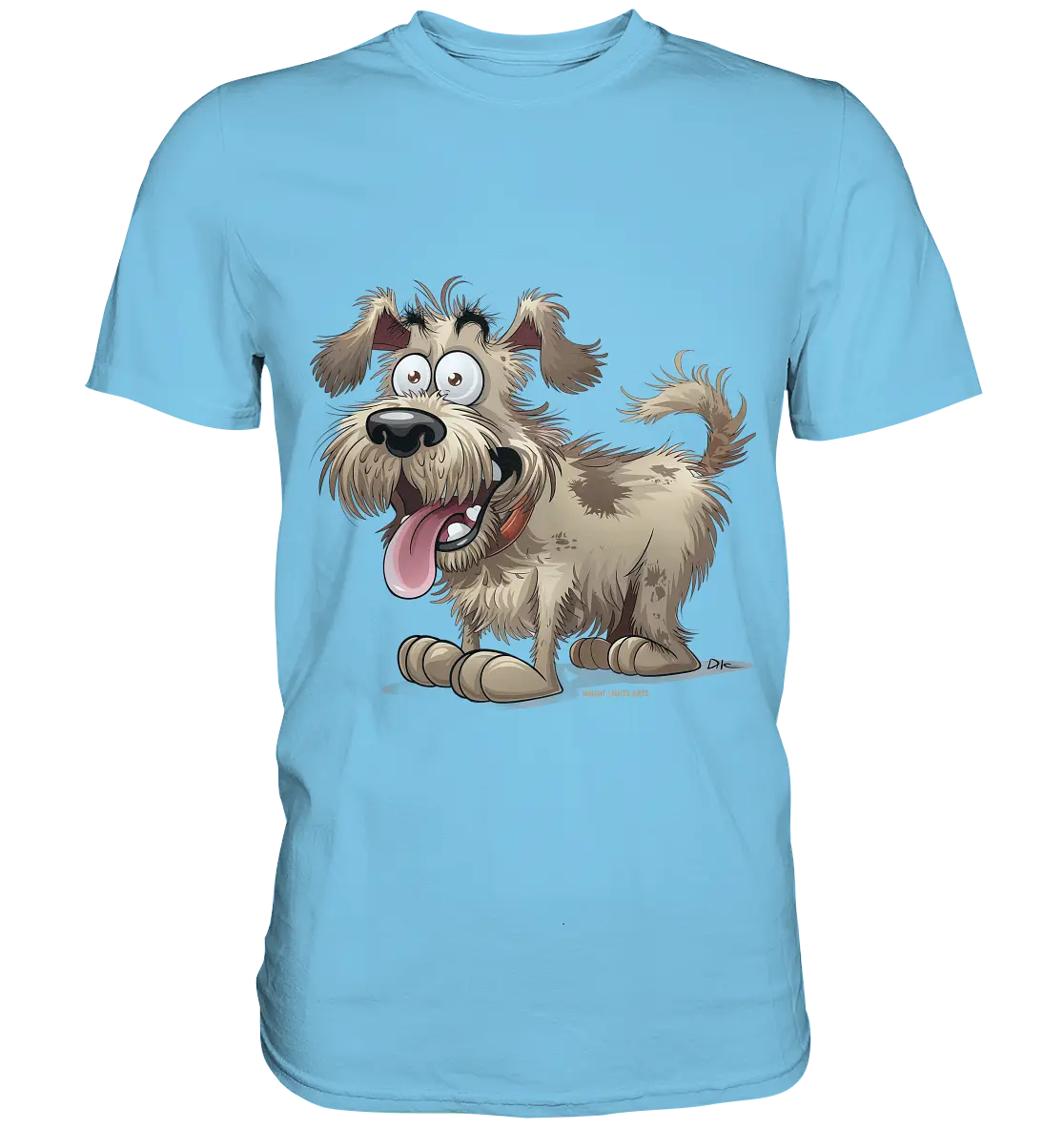 Shaggy Dog Surprise – Ausdrucksstarke & fröhliche Hundeillustration - Premium Shirt Bright Lights Arts