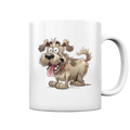 Shaggy Dog Surprise – Ausdrucksstarke & fröhliche Hundeillustration - Tasse glossy Bright Lights Arts