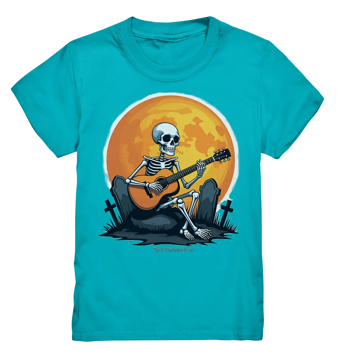 Skeleton Serenade - Kids Premium Shirt Bright Lights Arts