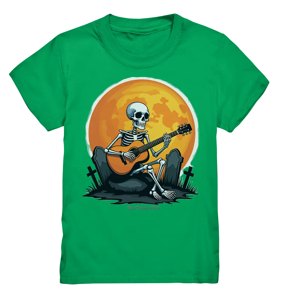 Skeleton Serenade - Kids Premium Shirt Bright Lights Arts