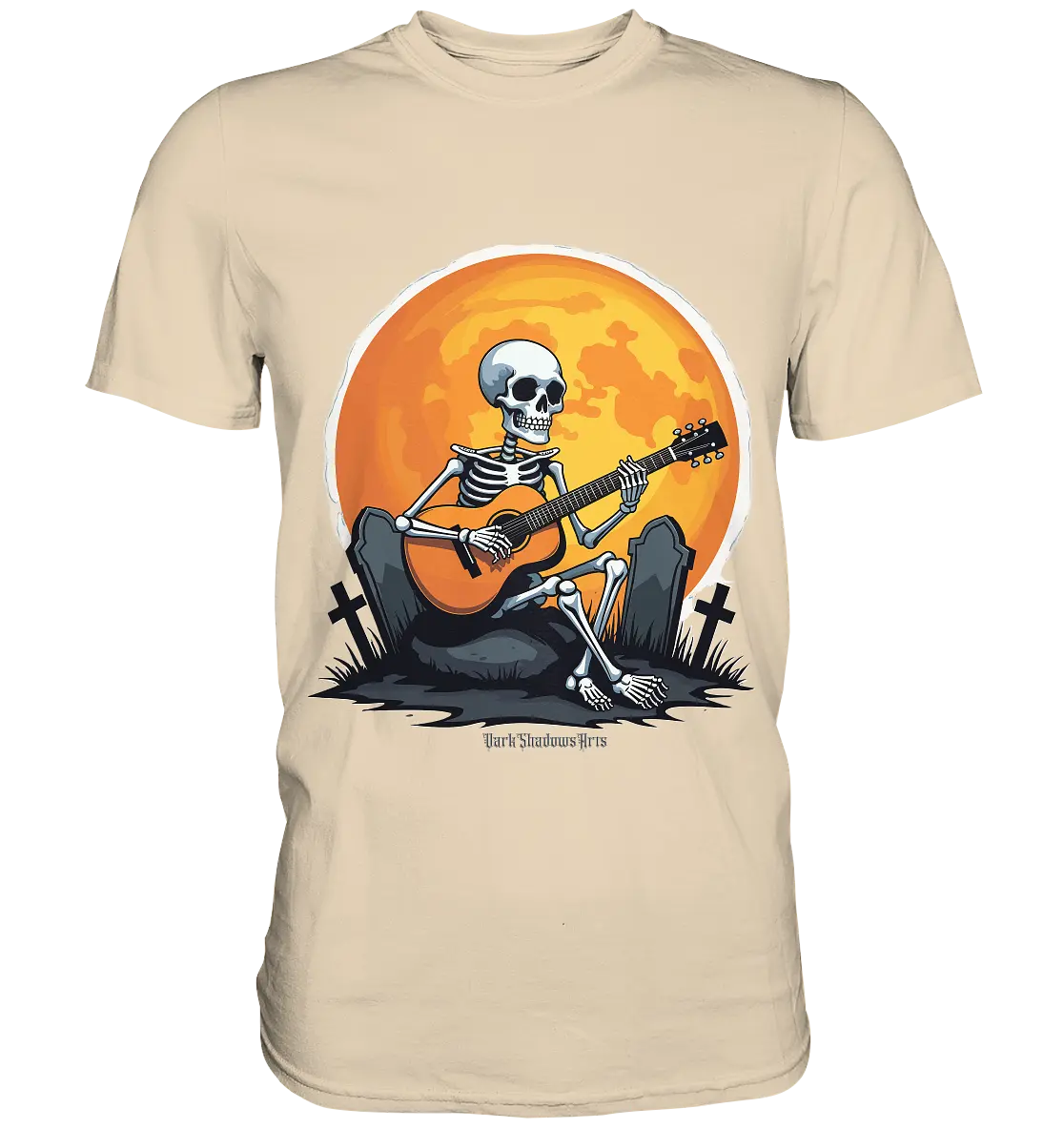 Skeleton Serenade - Premium Shirt Bright Lights Arts