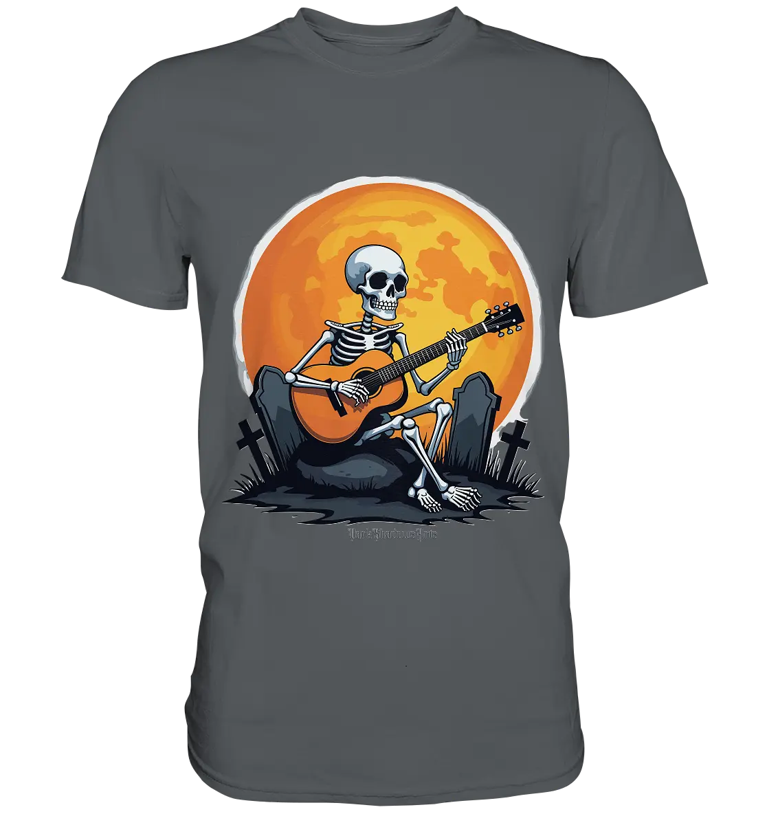 Skeleton Serenade - Premium Shirt Bright Lights Arts