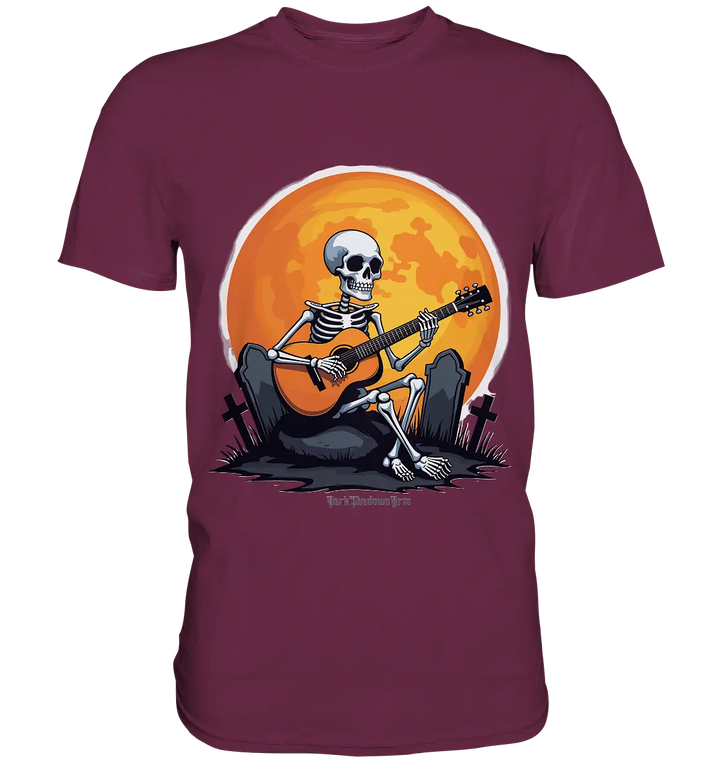 Skeleton Serenade - Premium Shirt Bright Lights Arts