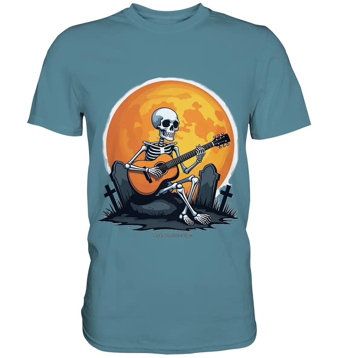 Skeleton Serenade - Premium Shirt Bright Lights Arts