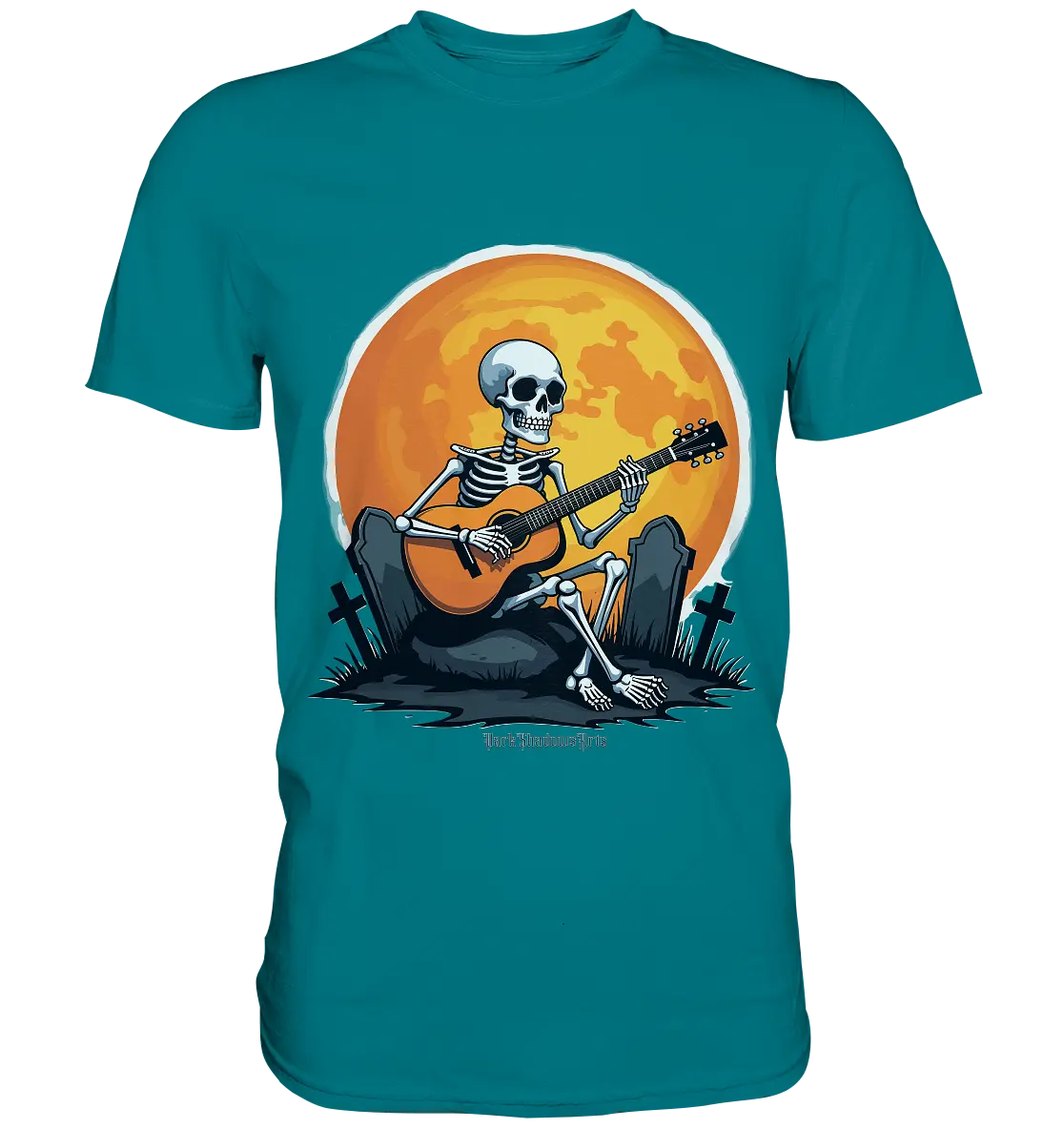 Skeleton Serenade - Premium Shirt Bright Lights Arts