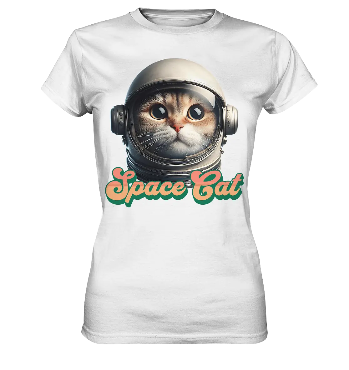 Space Cat Mission - Ladies Premium Shirt Bright Lights Arts