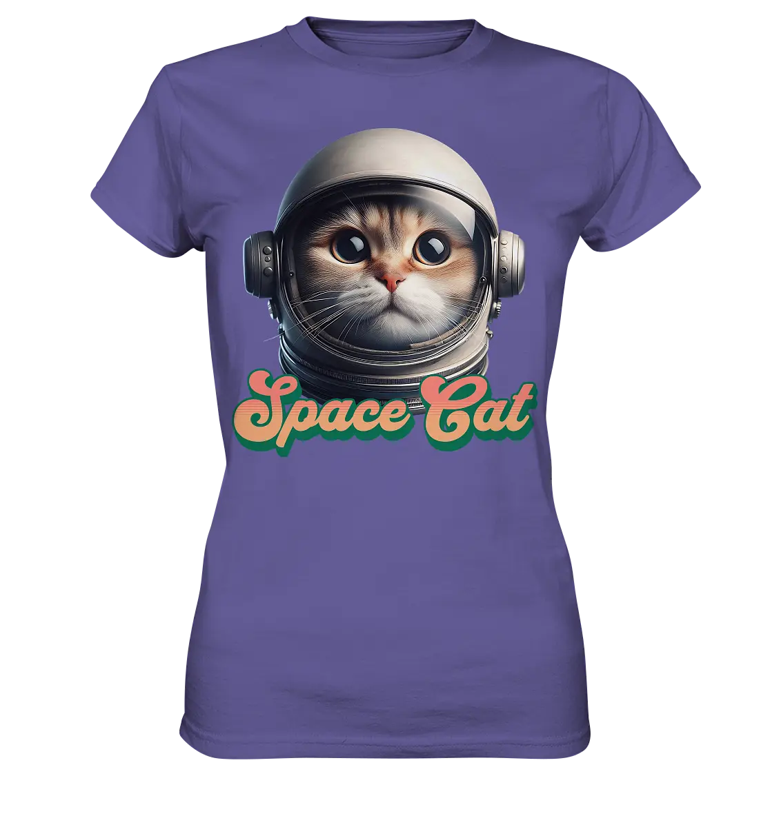 Space Cat Mission - Ladies Premium Shirt Bright Lights Arts