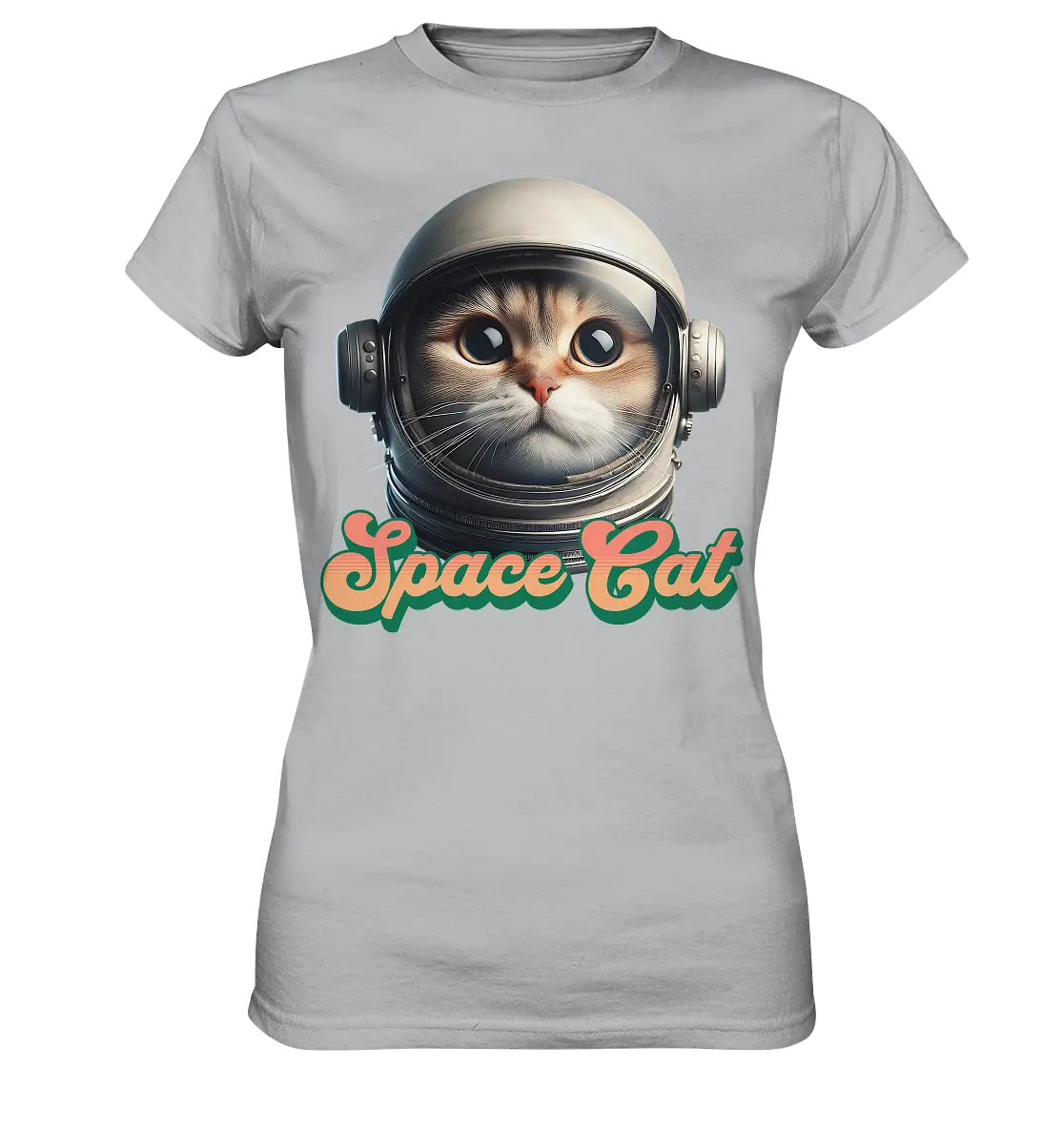 Space Cat Mission - Ladies Premium Shirt Bright Lights Arts