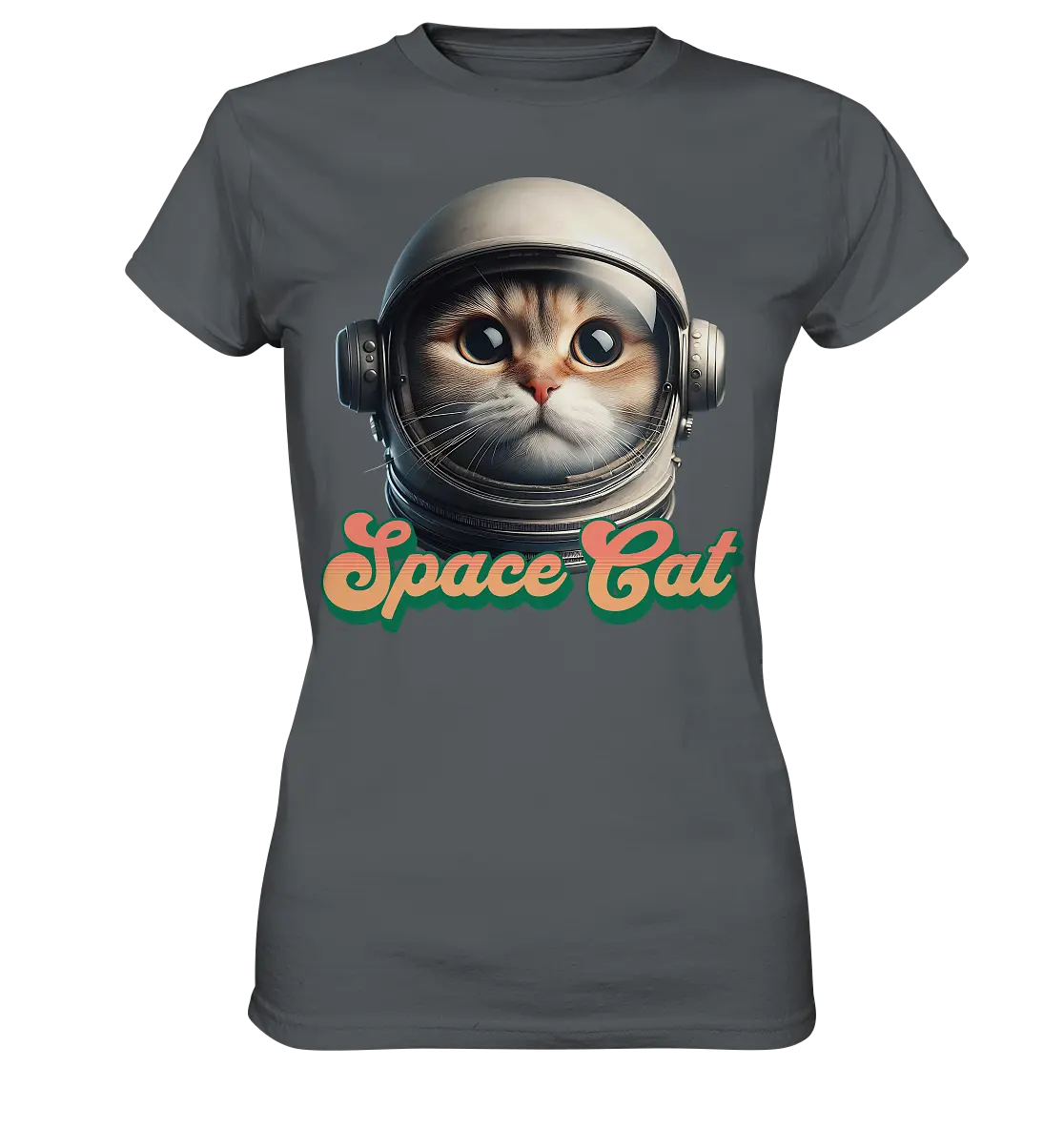 Space Cat Mission - Ladies Premium Shirt Bright Lights Arts