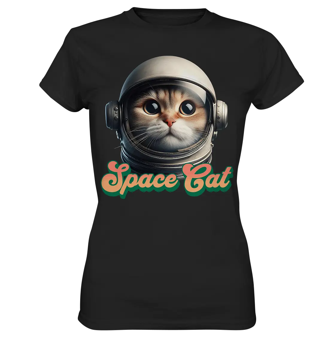 Space Cat Mission - Ladies Premium Shirt Bright Lights Arts