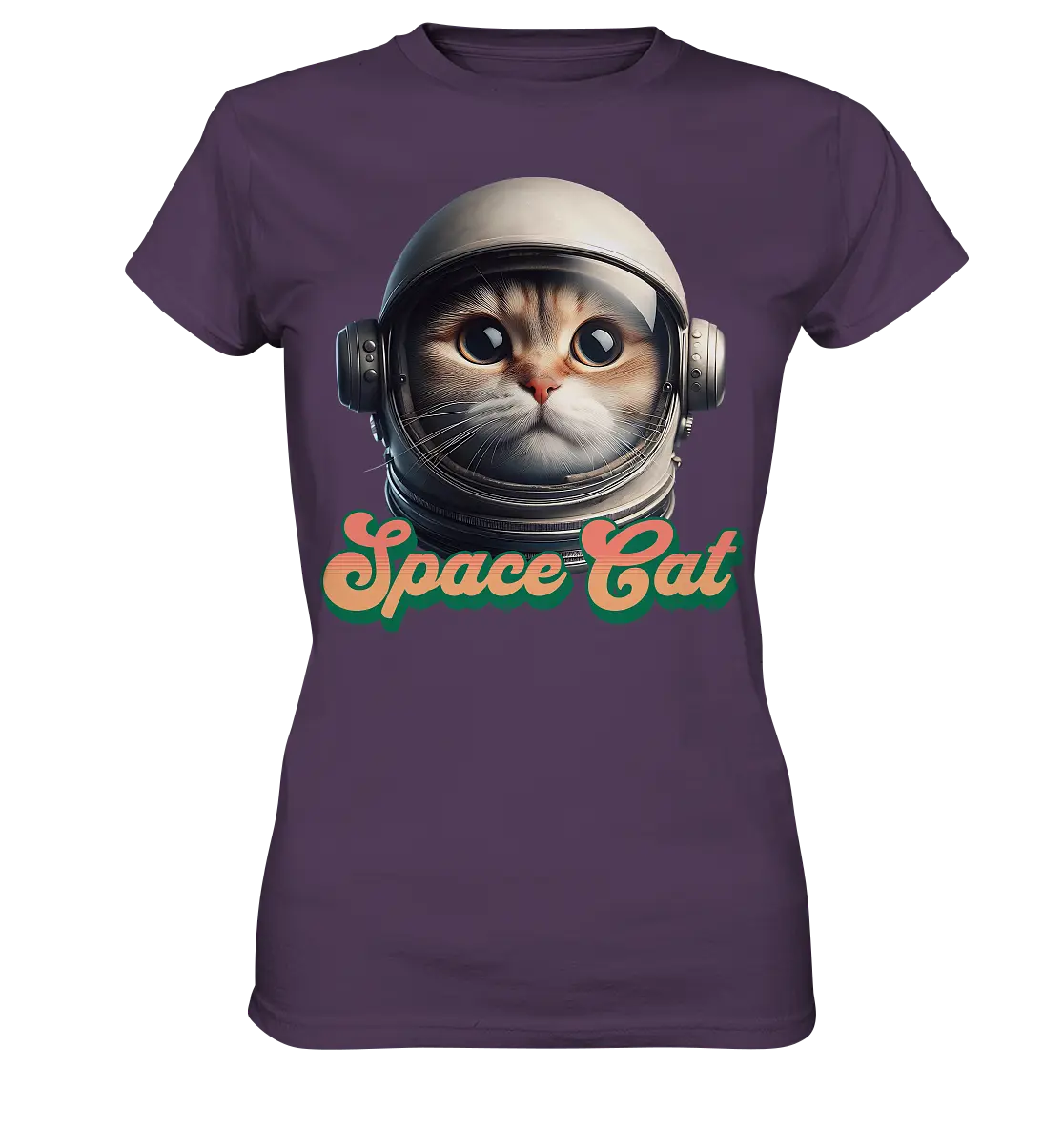 Space Cat Mission - Ladies Premium Shirt Bright Lights Arts