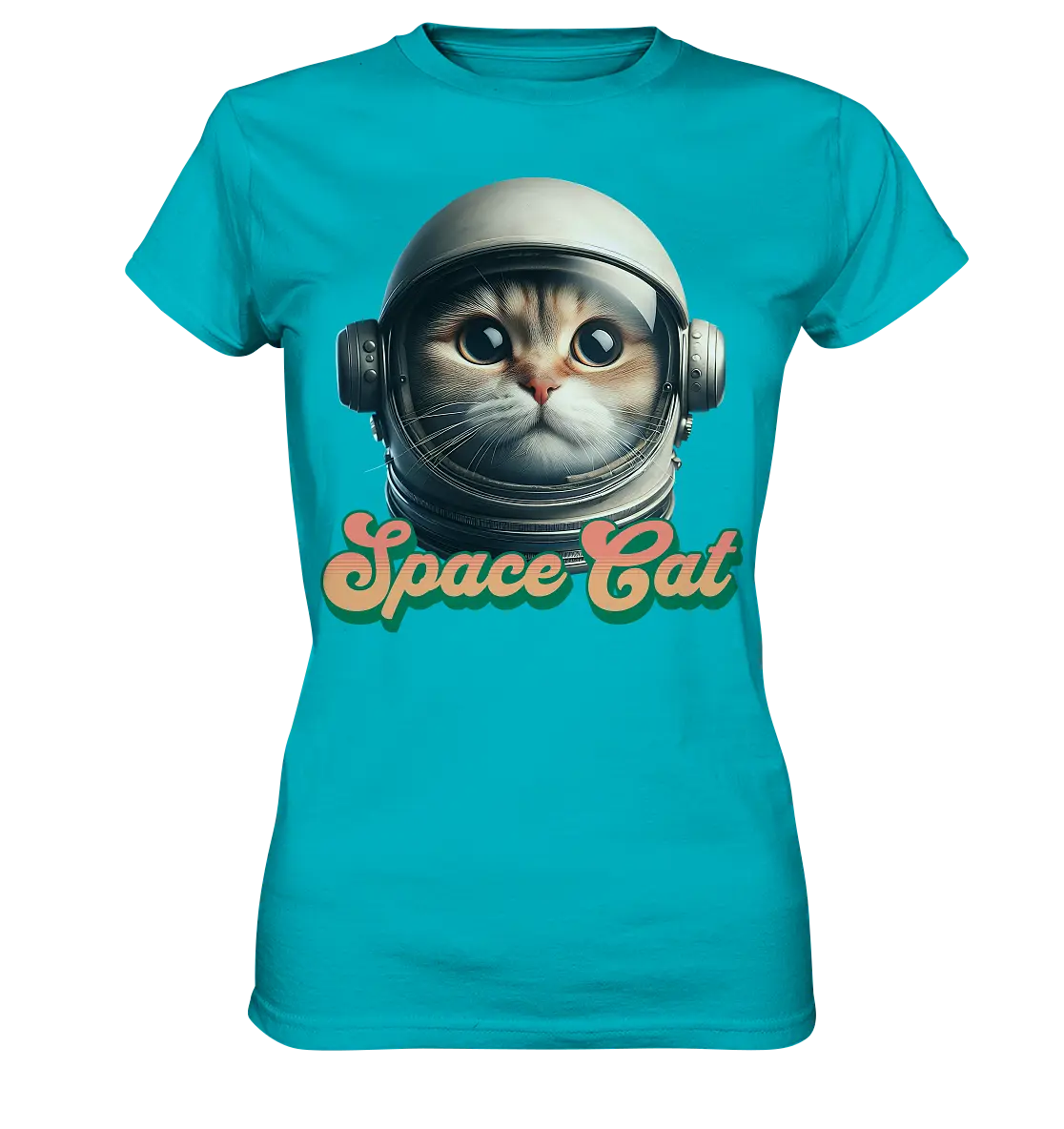 Space Cat Mission - Ladies Premium Shirt Bright Lights Arts