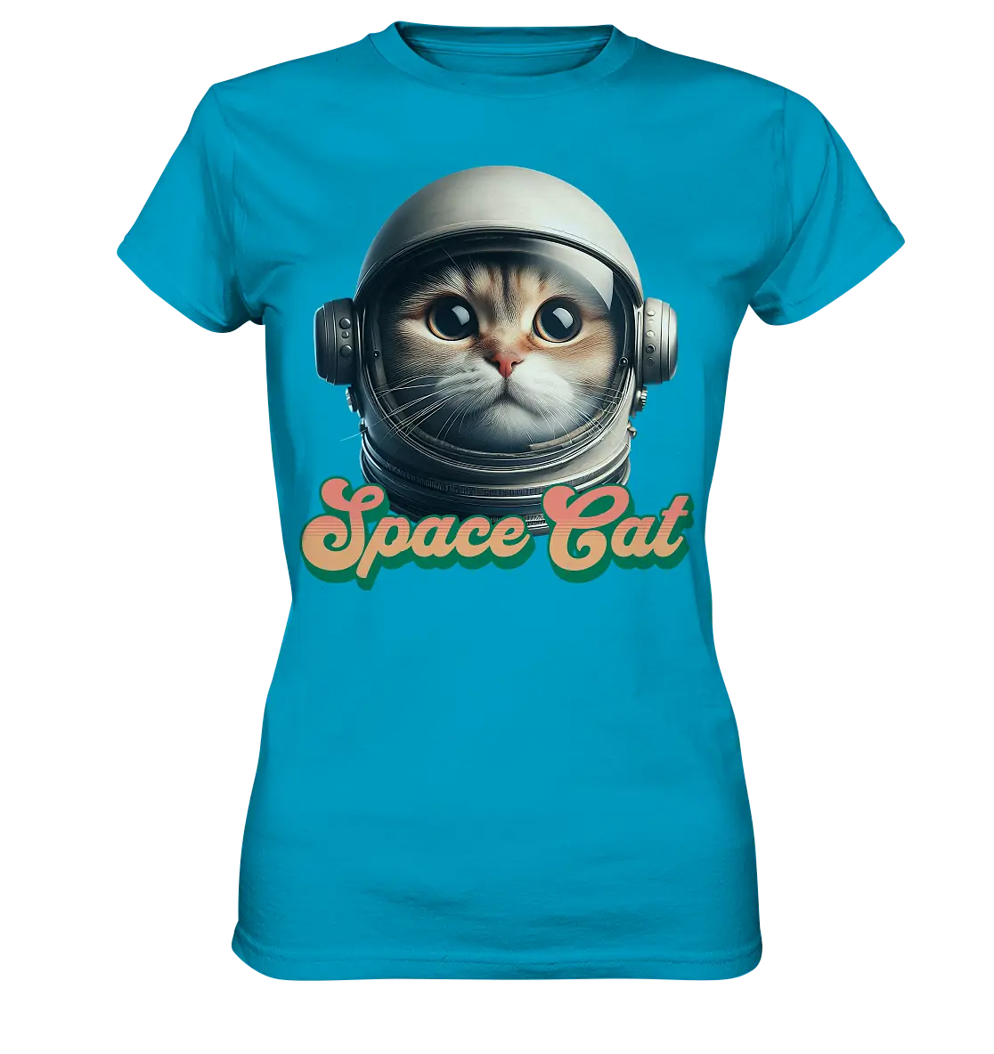 Space Cat Mission - Ladies Premium Shirt Bright Lights Arts