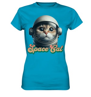 Space Cat Mission - Ladies Premium Shirt Bright Lights Arts