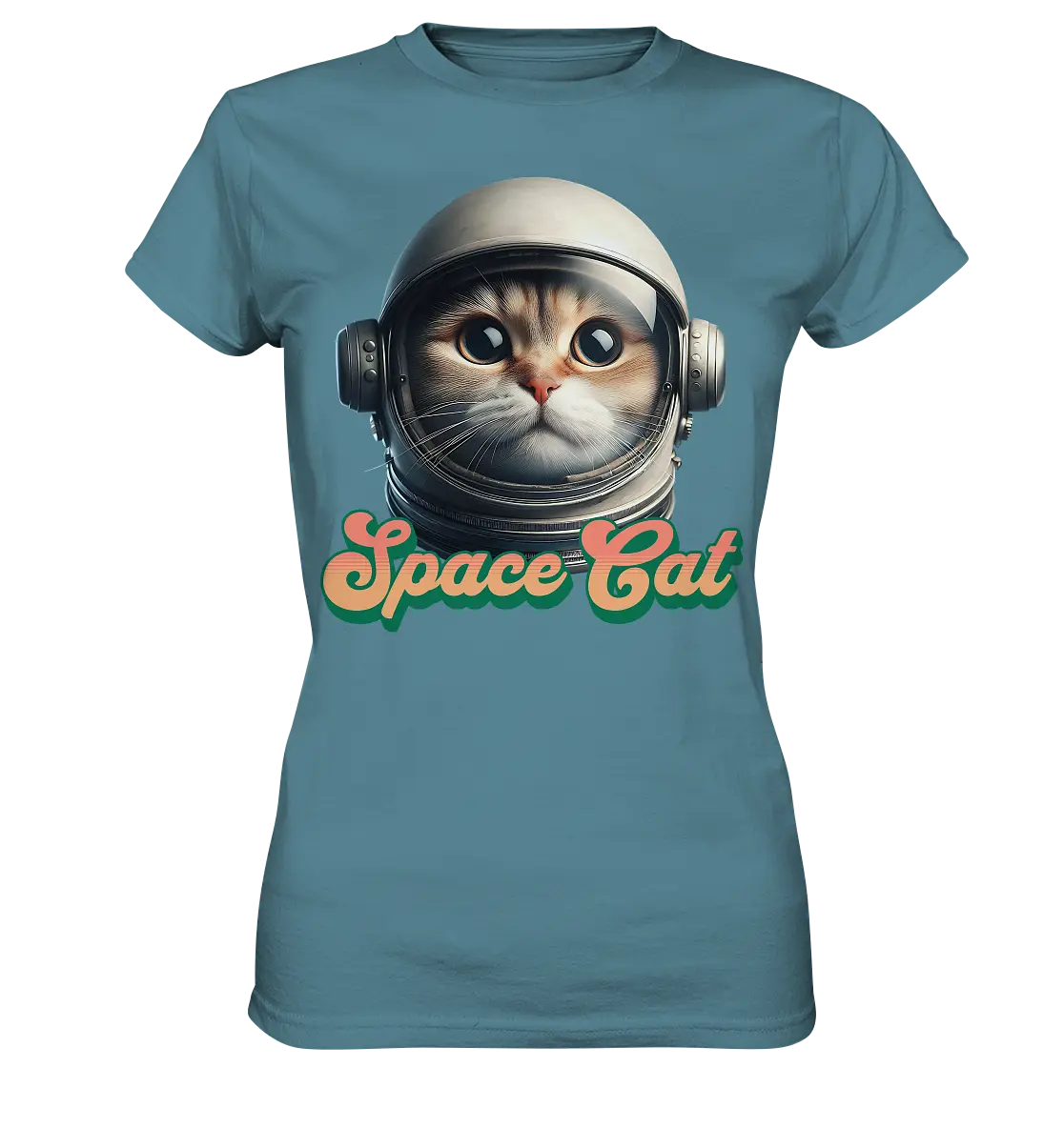 Space Cat Mission - Ladies Premium Shirt Bright Lights Arts