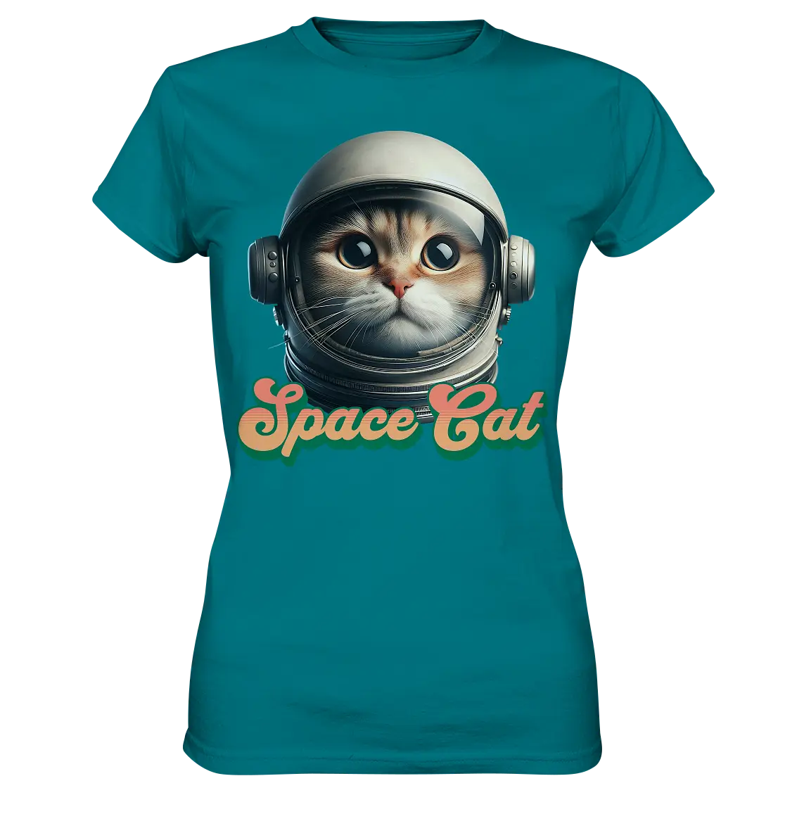 Space Cat Mission - Ladies Premium Shirt Bright Lights Arts