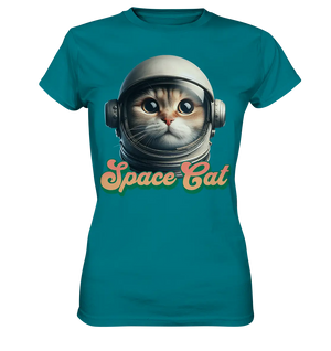 Space Cat Mission - Ladies Premium Shirt Bright Lights Arts