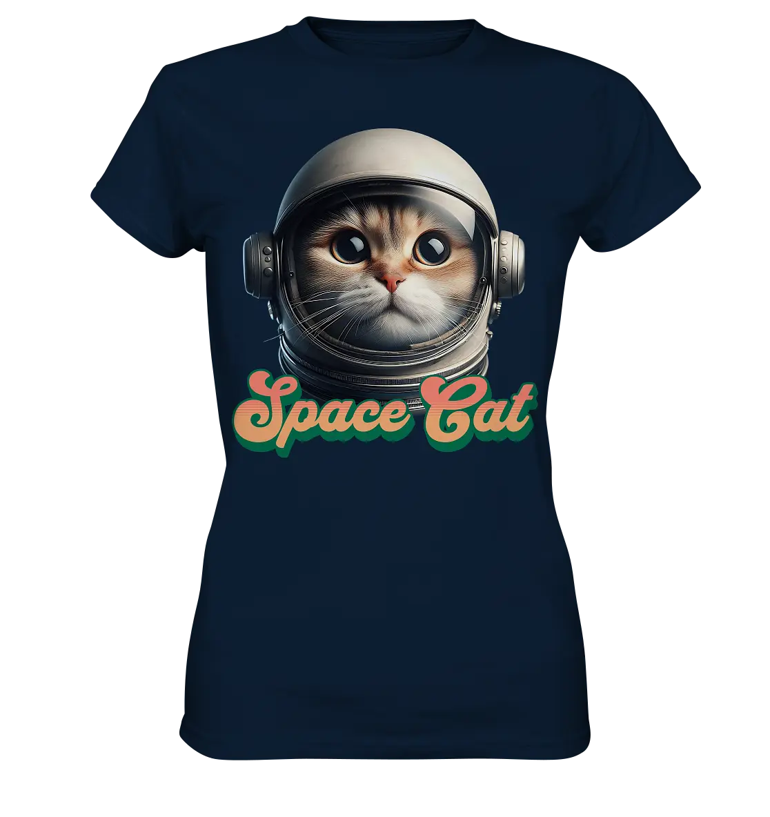 Space Cat Mission - Ladies Premium Shirt Bright Lights Arts