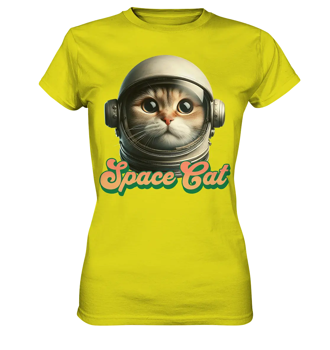 Space Cat Mission - Ladies Premium Shirt Bright Lights Arts