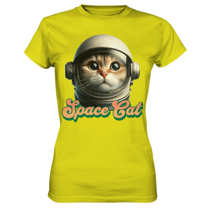 Space Cat Mission - Ladies Premium Shirt Bright Lights Arts