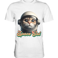 Space Cat Mission - Premium Shirt Bright Lights Arts