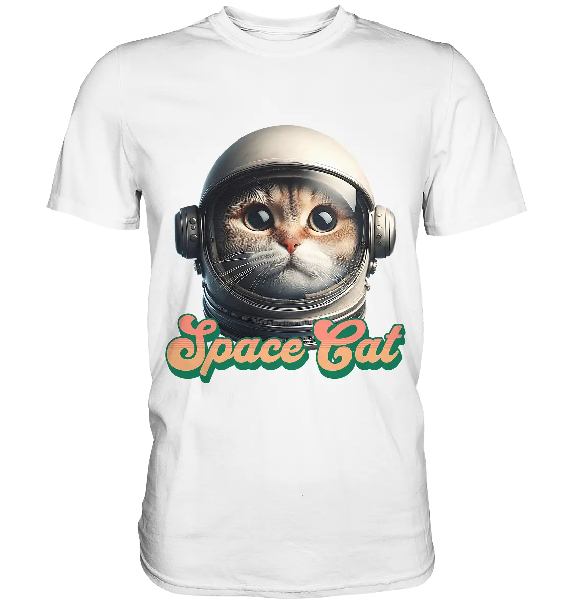 Space Cat Mission - Premium Shirt Bright Lights Arts