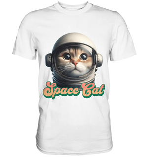 Space Cat Mission - Premium Shirt Bright Lights Arts