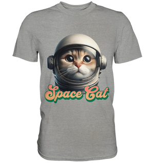 Space Cat Mission - Premium Shirt Bright Lights Arts