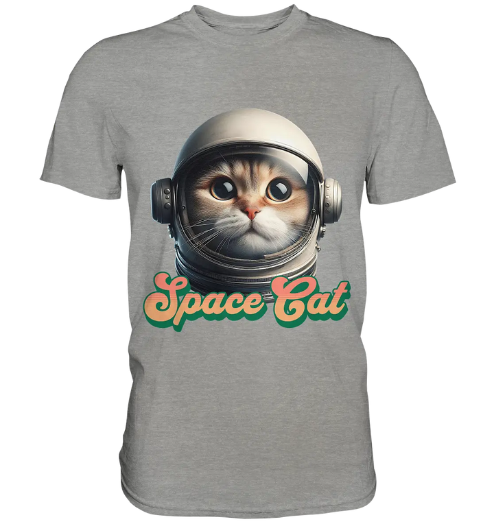 Space Cat Mission - Premium Shirt Bright Lights Arts