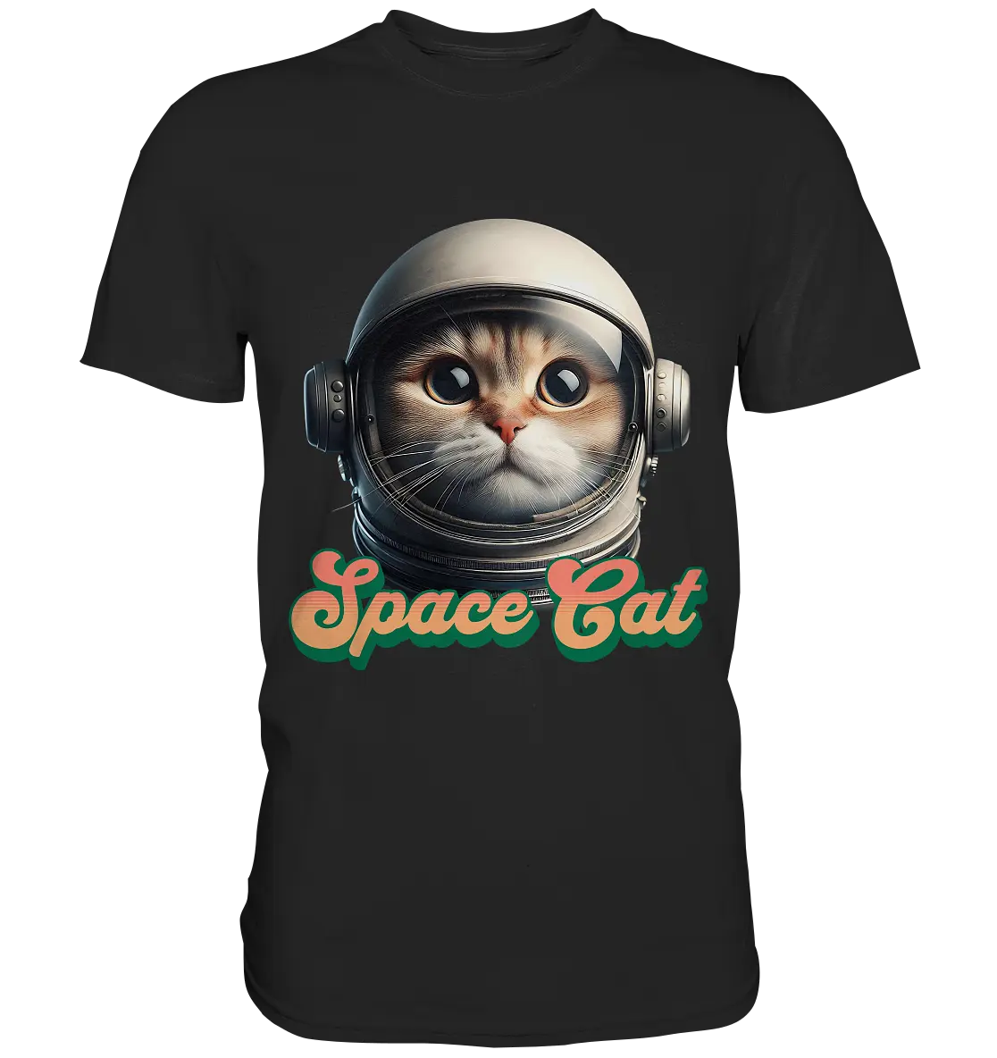 Space Cat Mission - Premium Shirt Bright Lights Arts