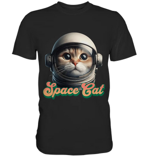 Space Cat Mission - Premium Shirt Bright Lights Arts
