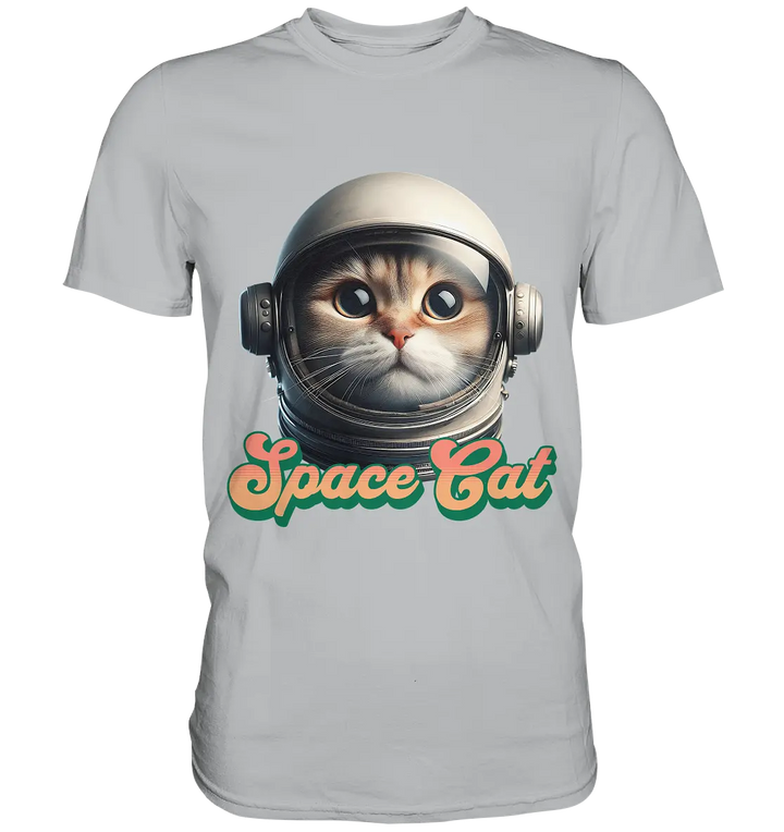 Space Cat Mission - Premium Shirt Bright Lights Arts