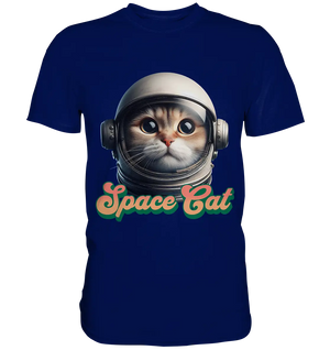 Space Cat Mission - Premium Shirt Bright Lights Arts