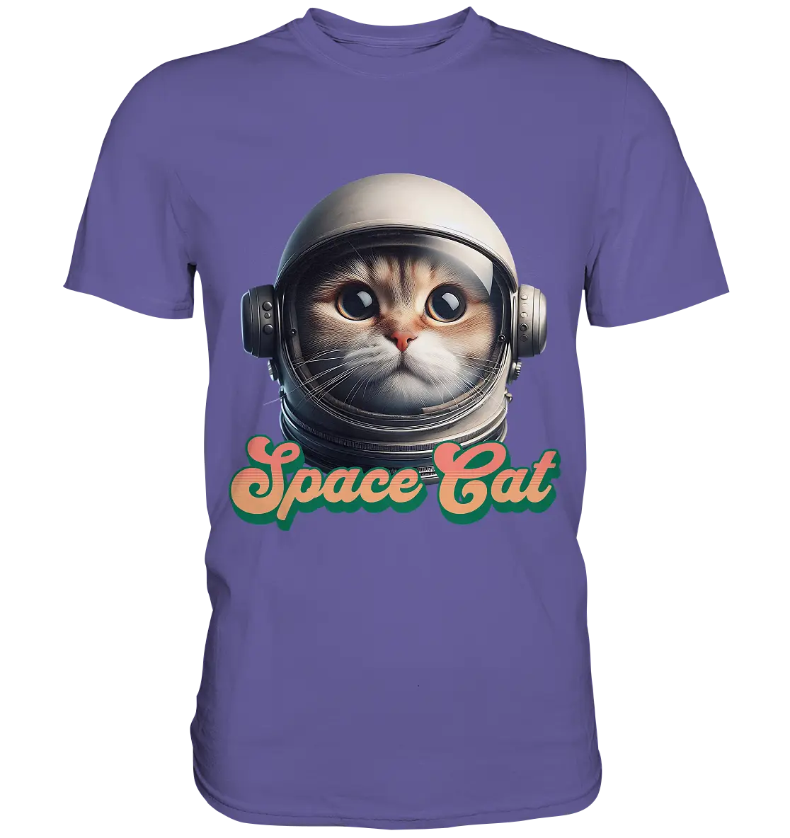 Space Cat Mission - Premium Shirt Bright Lights Arts
