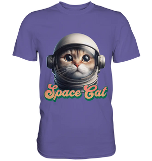 Space Cat Mission - Premium Shirt Bright Lights Arts