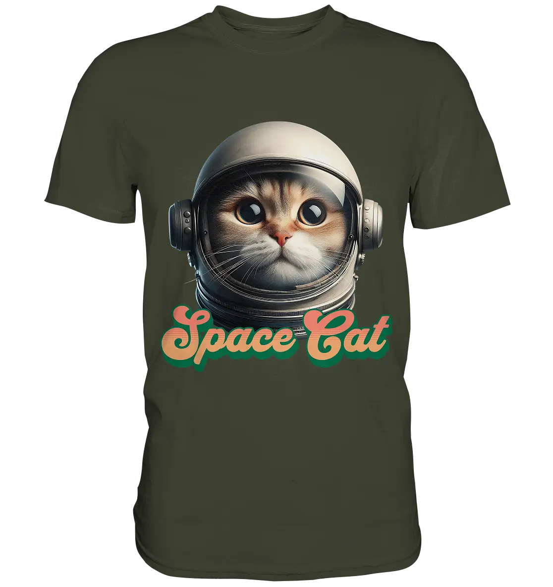 Space Cat Mission - Premium Shirt Bright Lights Arts